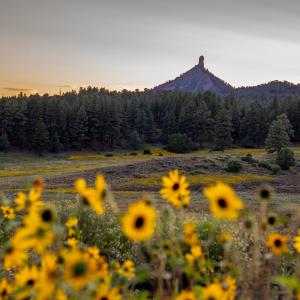 Sunset Over Chimney Rock National Monument During Summer