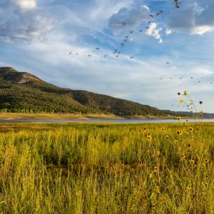 Sunset and Golden Hour Over Navajo Lake During Summer