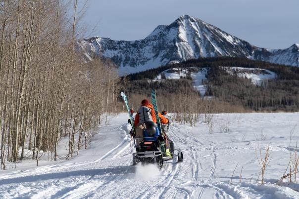 Snowmobiling at Molas Pass During Winter